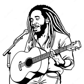 Bob Marley Die Gitaar Speelt Kleurplaat 37707-31379