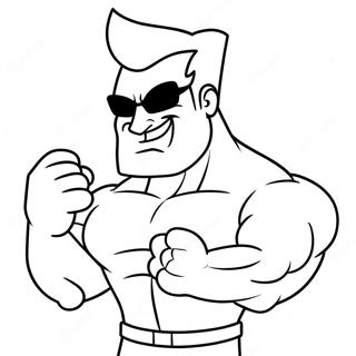 Johnny Bravo In Een Grappige Houding Kleurplaat 37727-31388