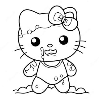 Schattige Zombie Hello Kitty Kleurplaat 37897-31532