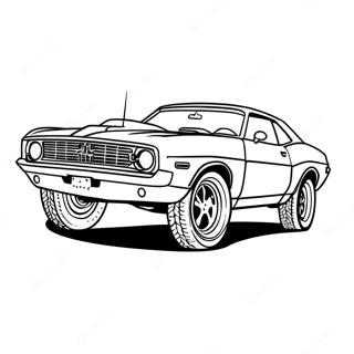 Klassieke Muscle Car In Actie Kleurplaat 3801-3079