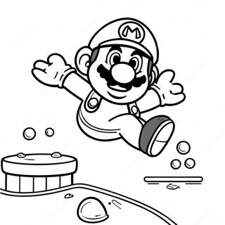 Mario Springt Over Goomba Kleurplaat 38447-31971