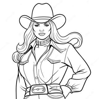 Vintage Cowgirl Met Lasso Kleurplaat 38727-32187