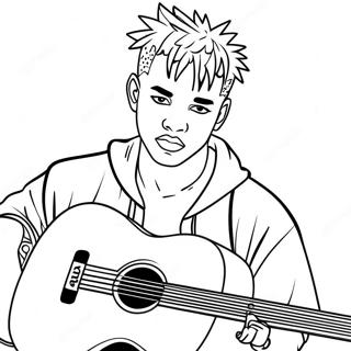 Xxxtentacion Met Gitaar Kleurplaat 39098-32463