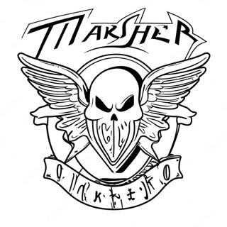 Kleurplaat Van Het Thrasher Skateboardlogo 39297-32630