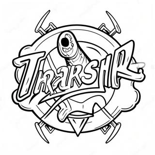 Kleurplaat Van Het Thrasher Skateboardlogo 39297-32631