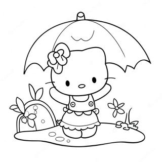 Zomer Hello Kitty Kleurplaten