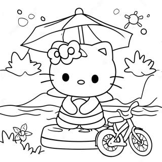 Hello Kitty Zomerplezier Kleurplaat 39447-32740