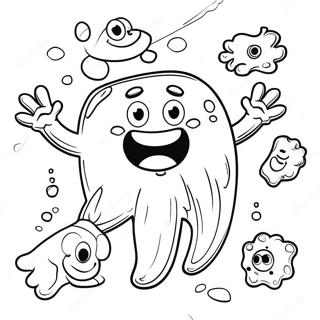 Vriendelijke Cartoon Bacterien Kleurplaat 39458-32767