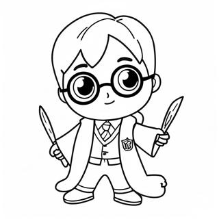 Harry Potter Chibi Kleurplaat 39637-32894