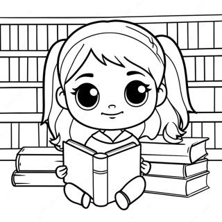 Chibi Hermione Granger Met Boeken Kleurplaat 39638-32900