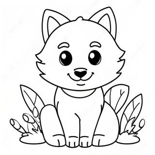 Kawaii Schattige Wolf Kleurplaten