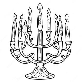 Hanukkah Menorah Kleurplaten