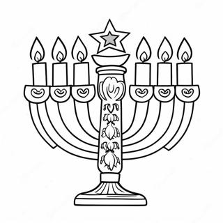 Decoratieve Hanukkah Menorah Kleurplaat 39998-33183