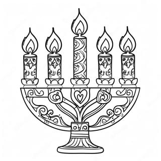 Decoratieve Hanukkah Menorah Kleurplaat 39998-33184