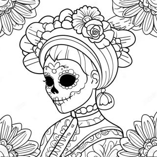 Kleurrijke Dag Van De Doden Catrina Kleurplaat 402-322