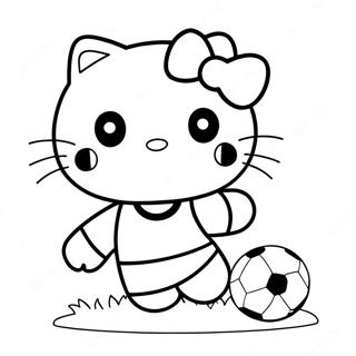 Hello Kitty Voetbal Kleurplaat 40347-33451