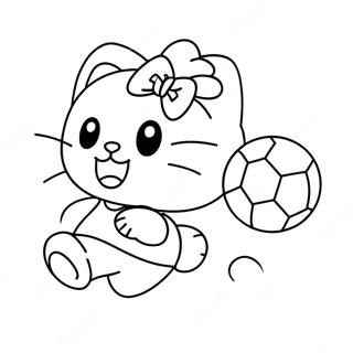 Hello Kitty Schopt De Bal Kleurplaat 40348-33447