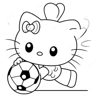 Hello Kitty Schopt De Bal Kleurplaat 40348-33448