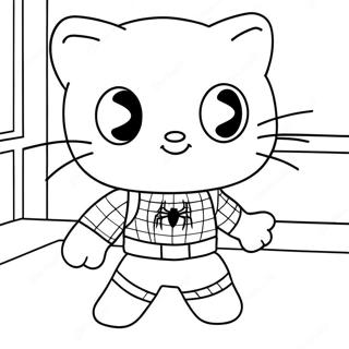 Spiderman Hello Kitty Kleurplaat 40698-33728