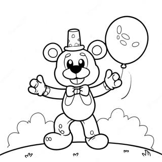 Funtime Freddy Met Ballon Kleurplaat 40849-33849