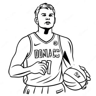 Luka Doncic Dribbelt Met Basketbal Kleurplaat 40969-33940