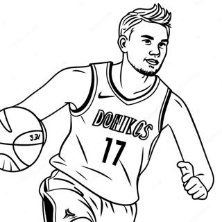 Luka Doncic Dribbelt Met Basketbal Kleurplaat 40969-34038