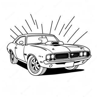 Classic Muscle Car In Actie Kleurplaat 41129-34166