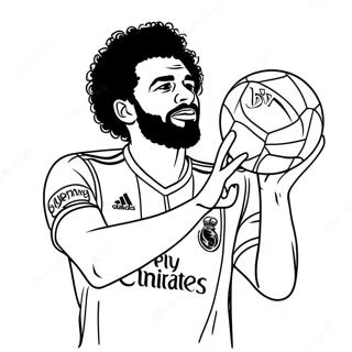 Mo Salah Dribbelen Met De Bal Kleurplaat 41189-34214