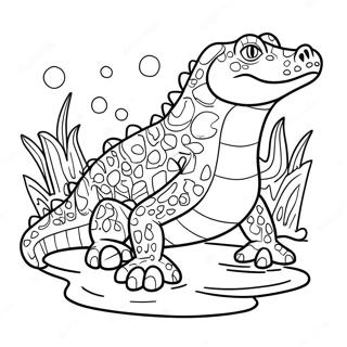 Vector Het Krokodil Zwemmen In Water Kleurplaat 41600-34522