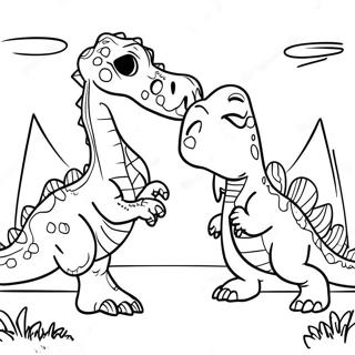 Spinosaurus Vs T Rex Epische Strijd Kleurplaat 41649-34558