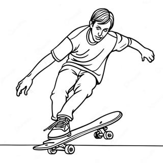 Tony Hawk Voert Een Skateboard Trick Uit Kleurplaat 41700-34599