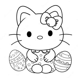 Hello Kitty Met Paaseieren Kleurplaat 42261-35042