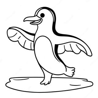 Vrolijke Pinguin Die Danst Kleurplaat 42431-35173