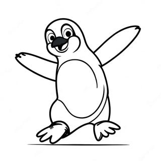 Vrolijke Pinguin Die Danst Kleurplaat 42431-35175