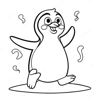 Vrolijke Pinguin Die Danst Kleurplaat 42431-35176