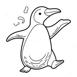 Vrolijke Pinguin Die Danst Kleurplaat 42431-35359