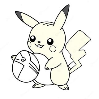 Schattige Pikachu Met Pokeball Kleurplaat 4251-3429