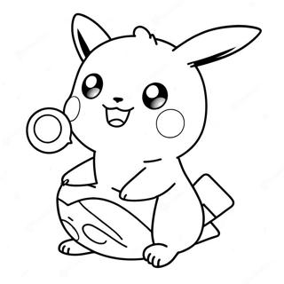 Schattige Pikachu Met Pokeball Kleurplaat 4251-3431