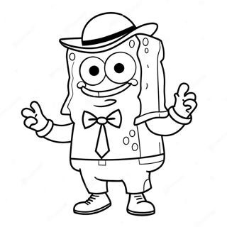 Spongebob In Een Coole Gangsteroutfit Kleurplaat 42922-35744