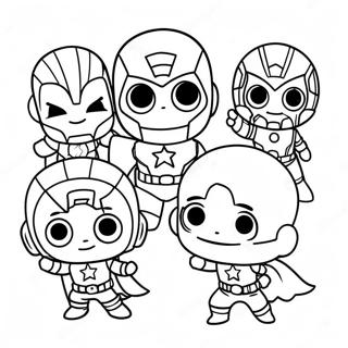 Schattige Chibi Avengers Kleurplaten