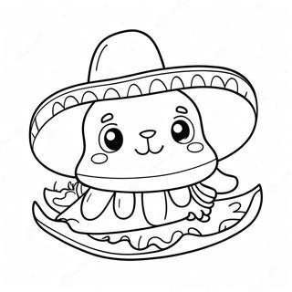 Grappige Taco Kat Met Een Sombrero Kleurplaat 43042-35838