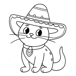 Grappige Taco Kat Met Een Sombrero Kleurplaat 43042-35840