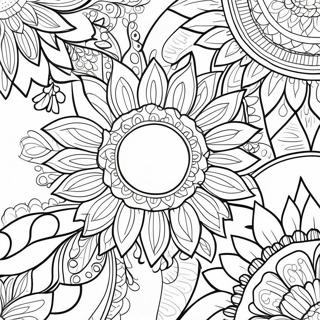 Intricate Bohemian Zonnebloem Ontwerp Kleurplaat 43163-35925