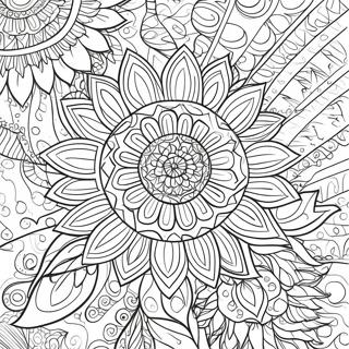 Intricate Bohemian Zonnebloem Ontwerp Kleurplaat 43163-35928