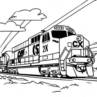 Kleurige Csx Vracht Trein Kleurplaat 43173-35938