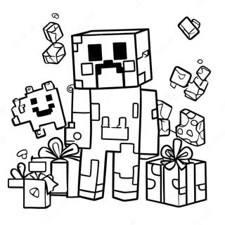 Minecraft Creeper Verjaardagsfeest Kleurplaat 43343-36073