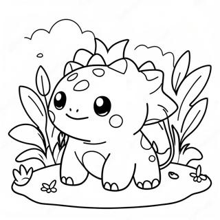 Schattige Bulbasaur In Een Tuin Kleurplaat 4361-3517