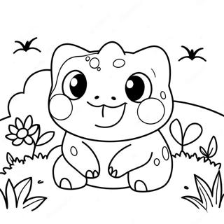 Schattige Bulbasaur In Een Tuin Kleurplaat 4361-3520