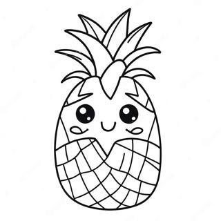 Schattige Cartoon Ananas Kleurplaat 4391-3541