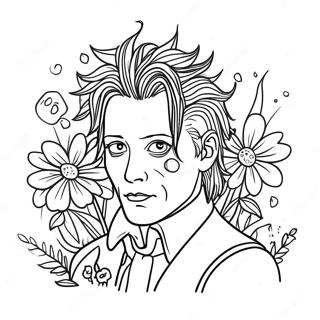 Edward Scissorhands Met Bloemen Kleurplaat 44173-36737